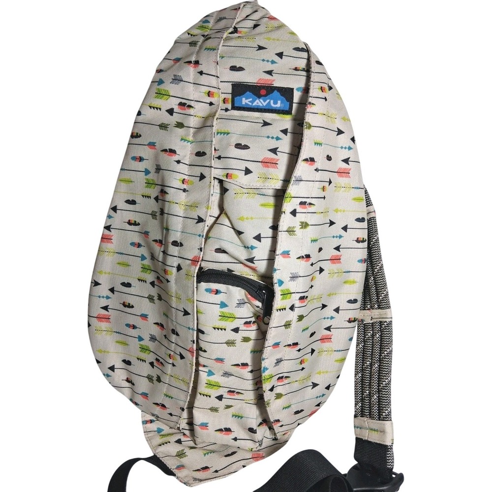 KAVU Rope Sling Bag Arrow Print Crossbody Backpack Festival Travel
